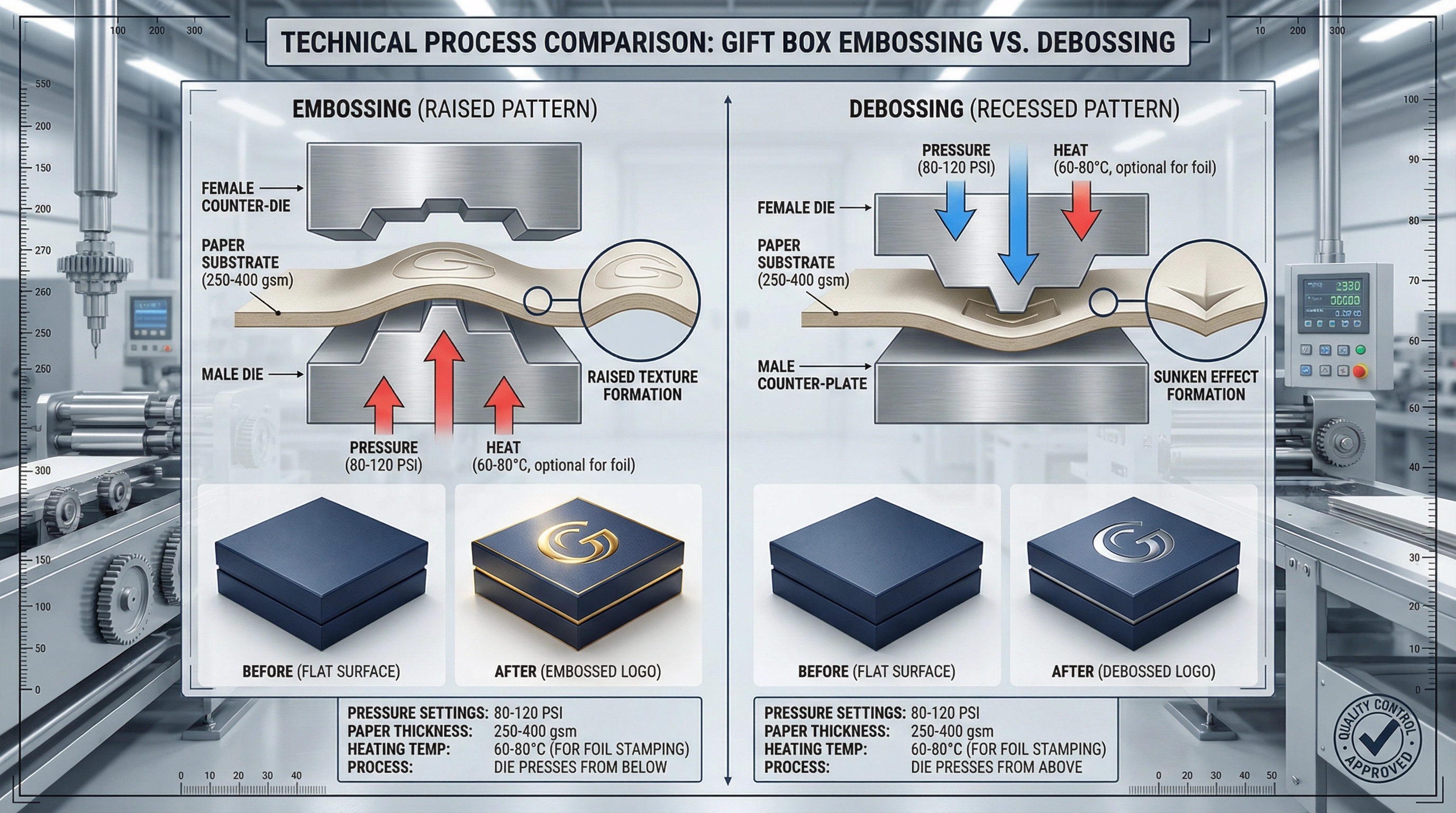 禮盒燙印與壓印工藝的選擇與品質控制