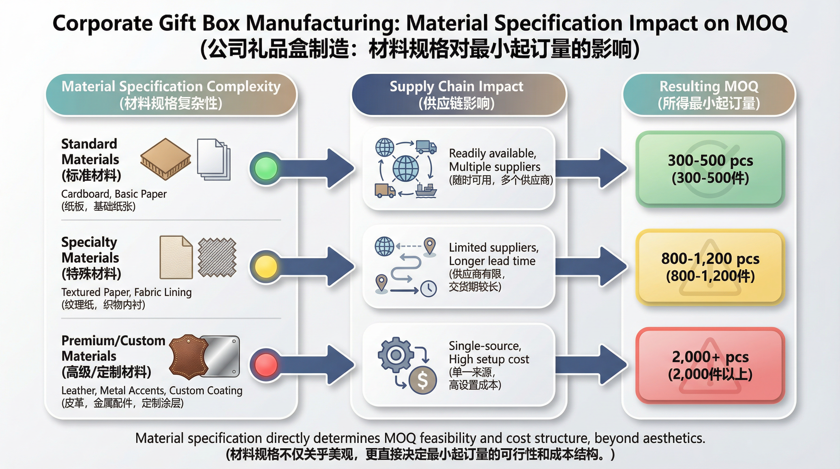 企業禮盒 MOQ 談判失敗的起點:材質規格如何在採購初期就鎖定數量門檻